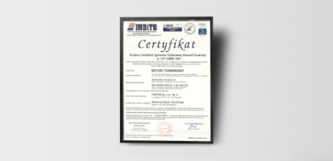Certyfikat Zgodności Zakładowej Kontroli Produkcji - Xbeton Polska